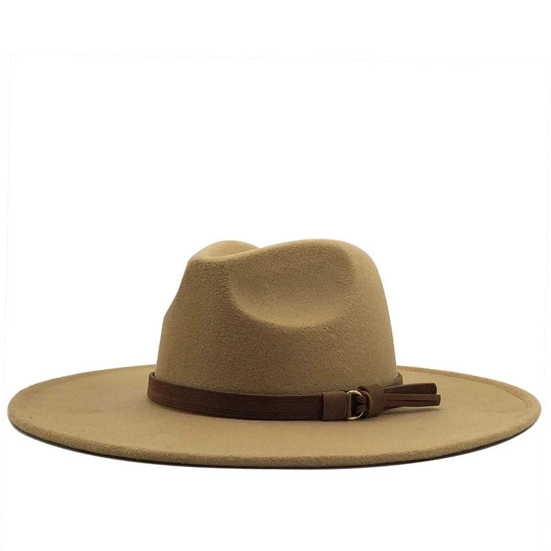 Fashion Concave Shape Wool Woolen Big Brim Jazz Hat