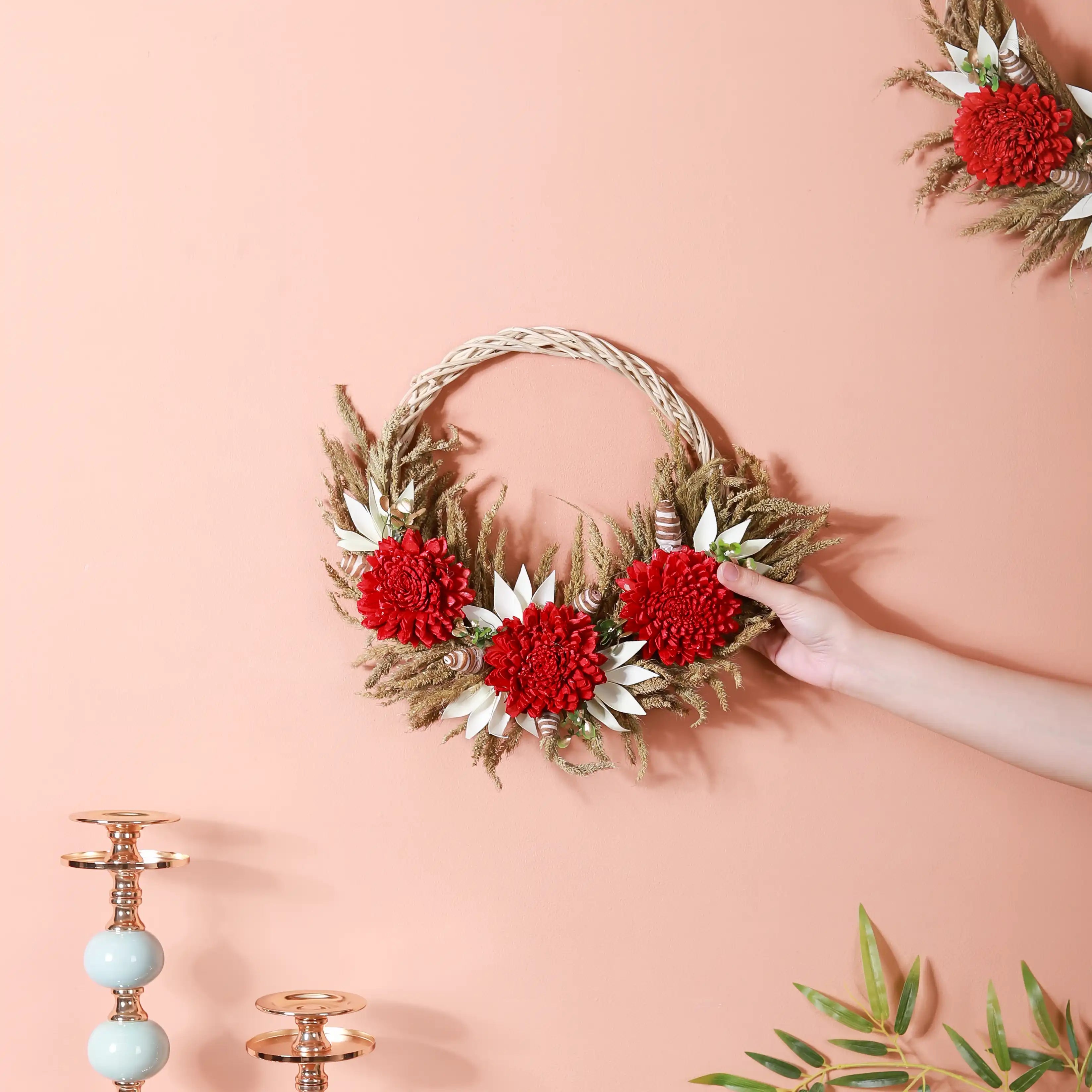 Festive Flower Wreath For Wall Decor
