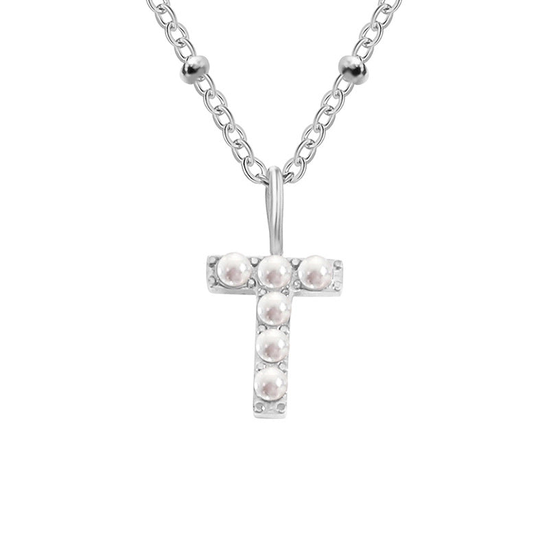 Vintage Style Letter Stainless Steel Plating Pendant Necklace