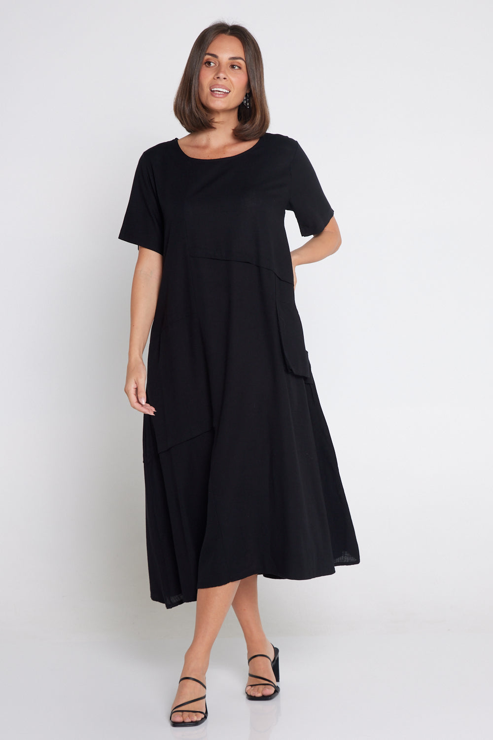 Shona Cotton & Linen Dress - Black