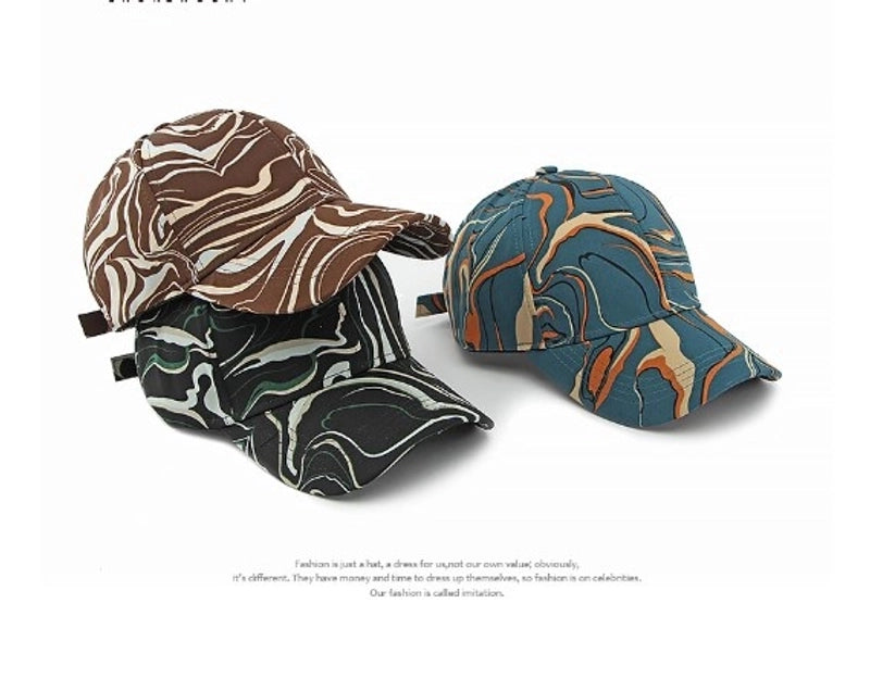 Unisex Hip-hop Basic Retro Graffiti Curved Eaves Baseball Cap