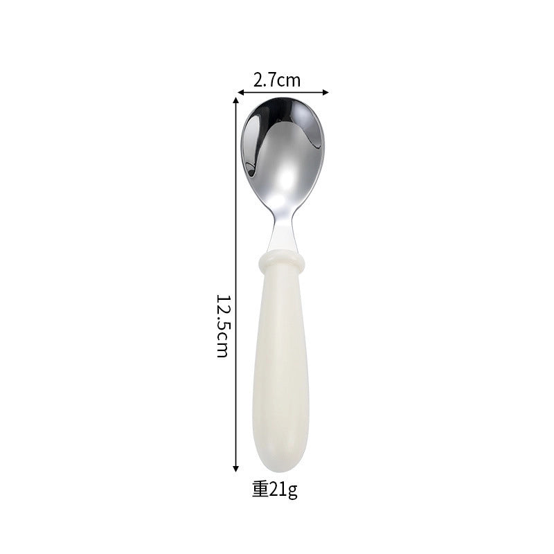Cute Solid Color Stainless Steel Tableware