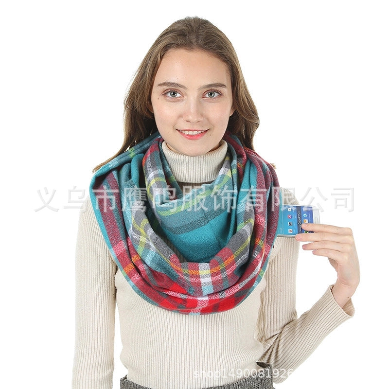 Women's Classic Style Color Block Imitation Cashmere Scarf