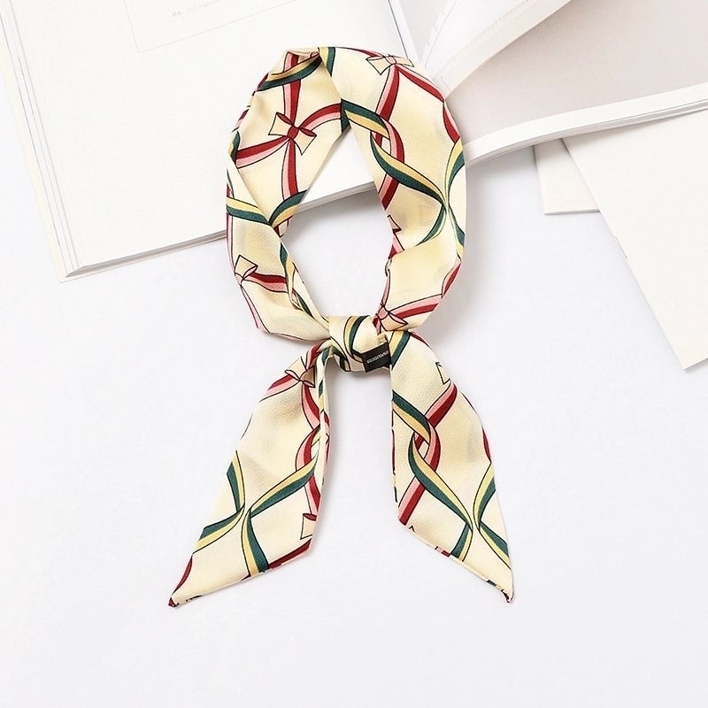 Women's Sweet Polka Dots Heart Shape Satin Printing Silk Scarves