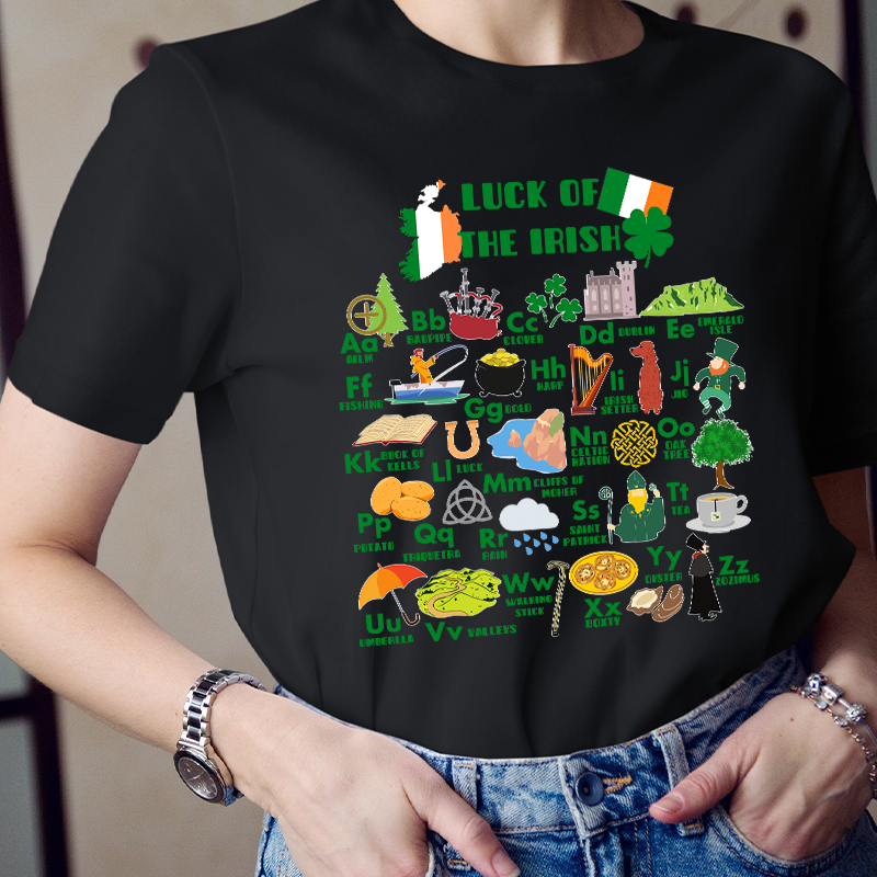 Luck Of The Irish Alphebat Teacher T-Shirt