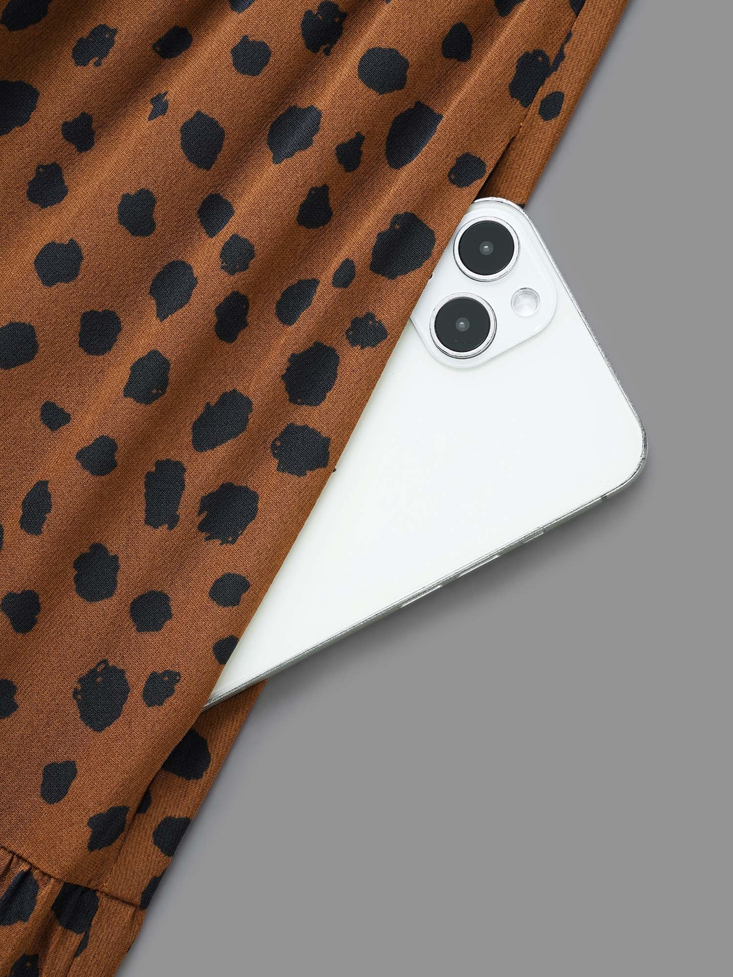 Leopard Print Tie Knot Ruffle Layered Hem Dress