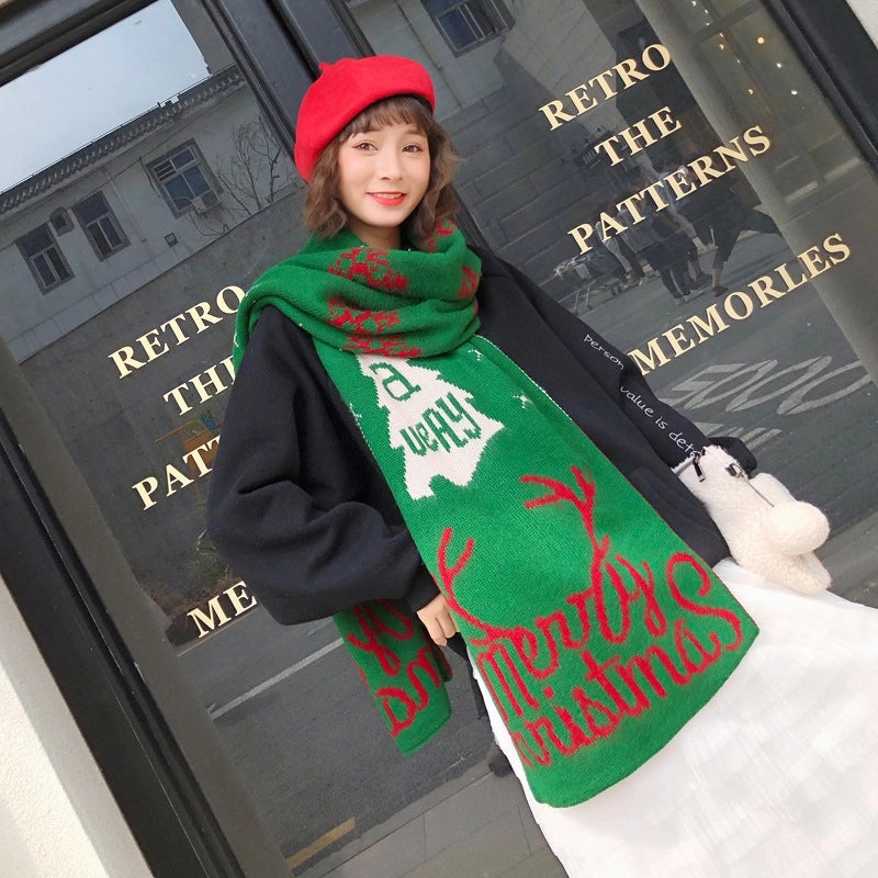 Women's Minimalist Classic Style Color Block Acrylic Scarf