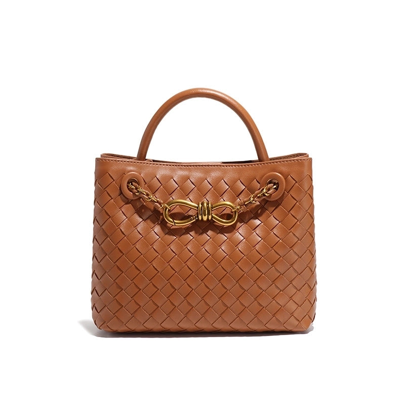 Women's Medium Pu Leather Solid Color Streetwear Square Magnetic Buckle Tote Bag