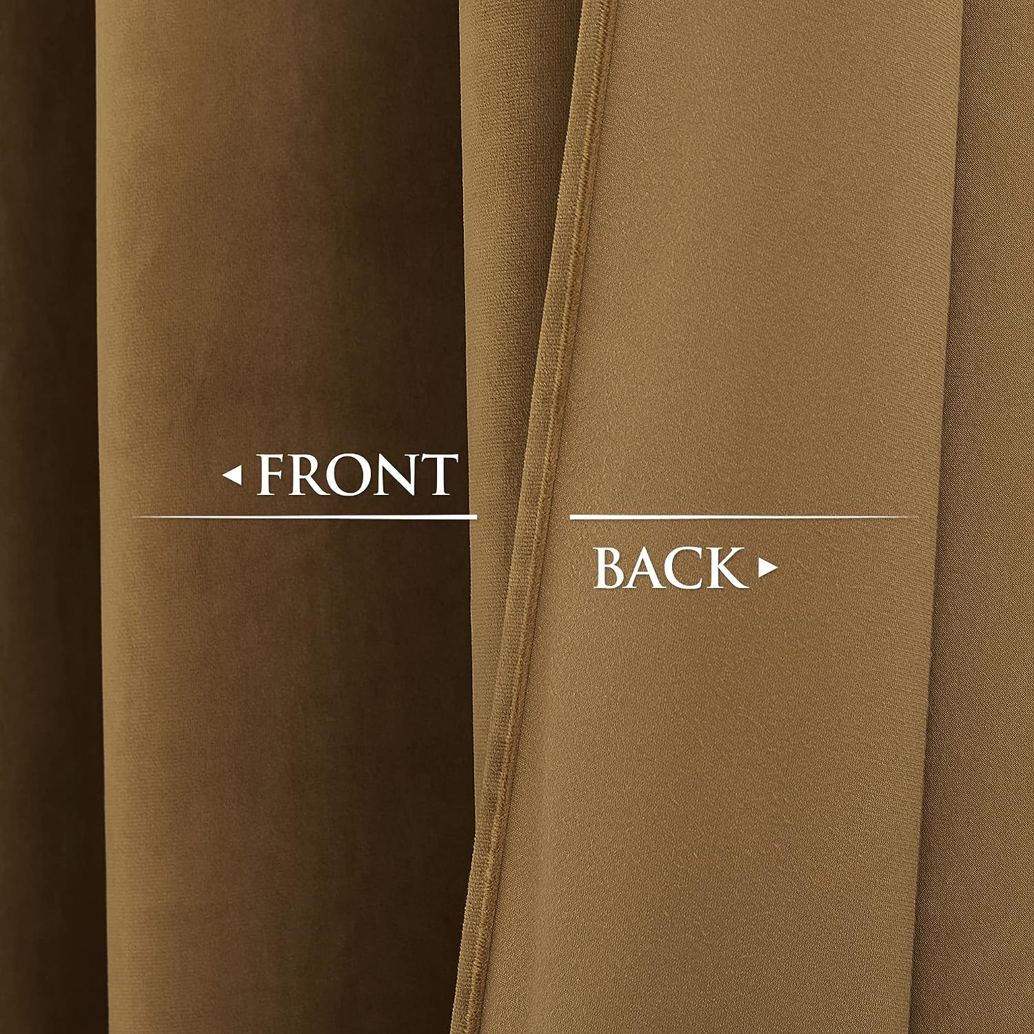 Gold Brown-Velvet Window Curtains (Ultra Soft)