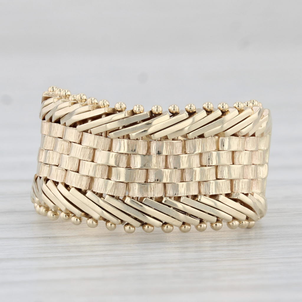Mesh Chain Ring 14k Yellow Gold Size 8 Band