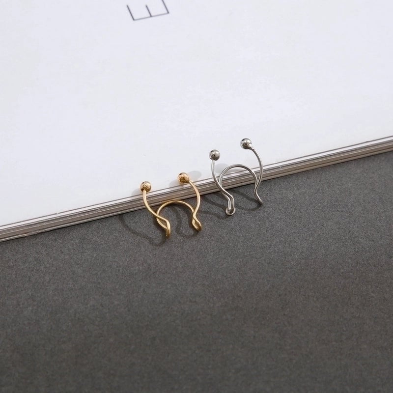 Minimalist Letter Copper Plating Nose Studs