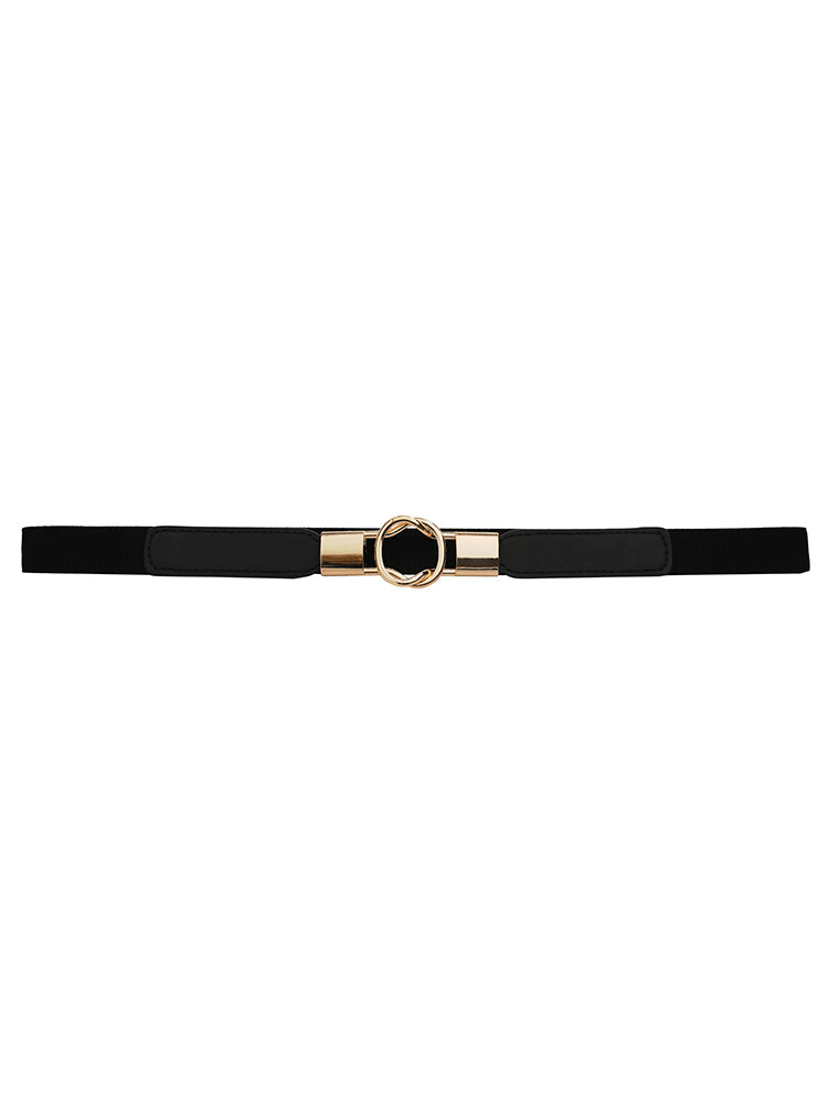 Twist Design Metal Buckle Elastic Belt