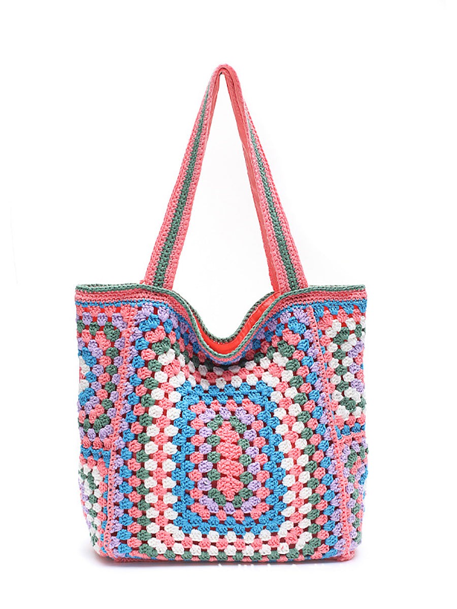 Women Summer Ethnic Knitted Shoulder Bag
