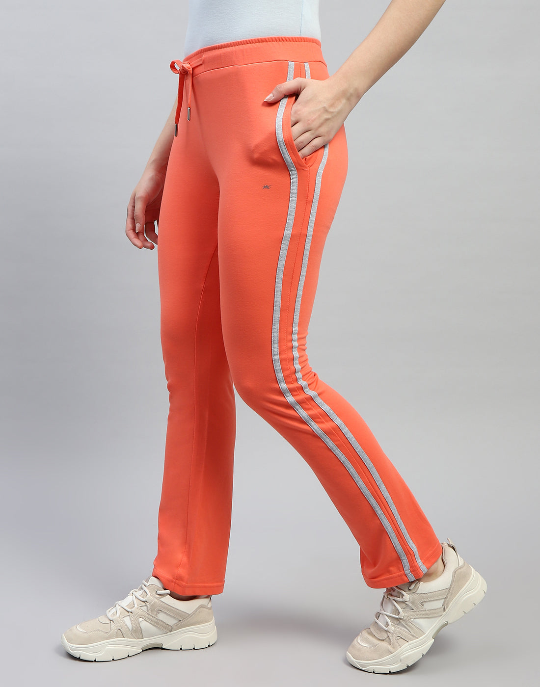 Women Orange Solid Regular Fit Lower