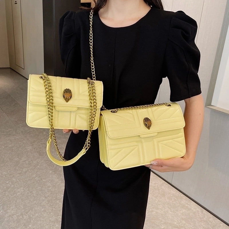 Women's Pu Leather Solid Color Elegant Square Magnetic Buckle Shoulder Bag Crossbody Bag Chain Bag