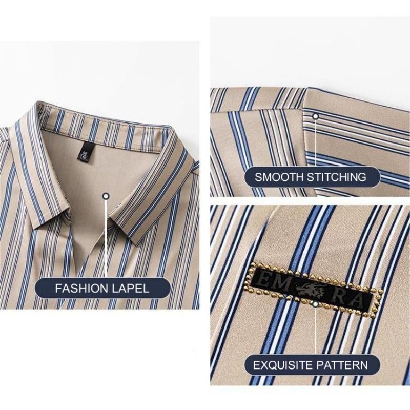 Men's Summer Striped Short Sleeve Shirt(49% OFF)