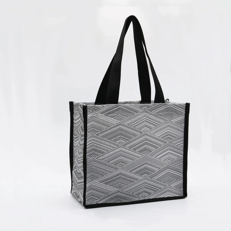 Women's PET PVC Geometric Argyle Classic Style Square Open Shoulder Bag Tote Bag