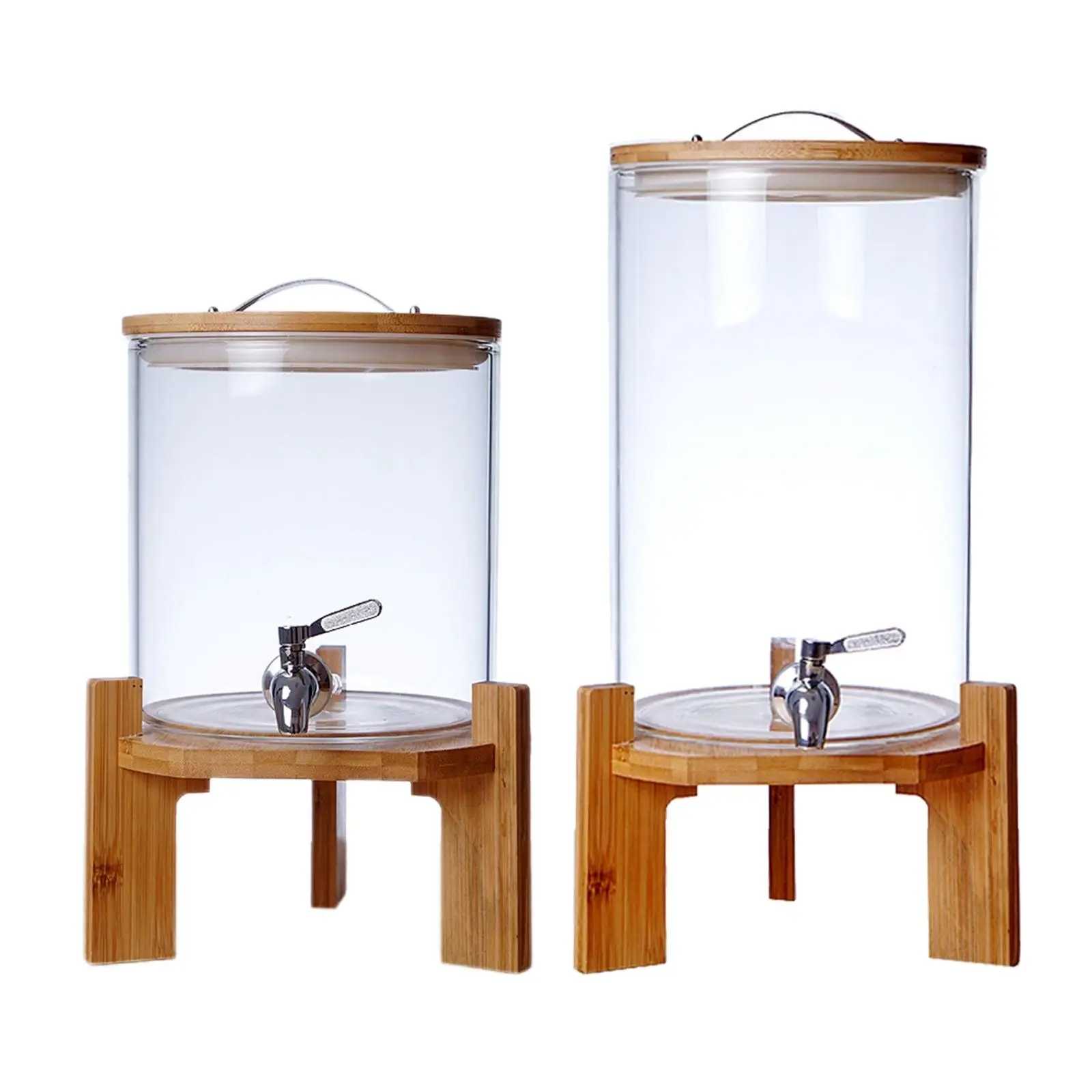 ELEGANT GLASS BEVERAGE DISPENSER JAR WITH LID