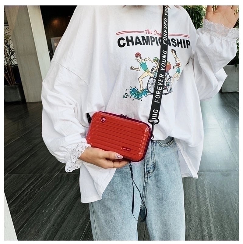Women's Mini Pvc Solid Color Streetwear Square Zipper Crossbody Bag