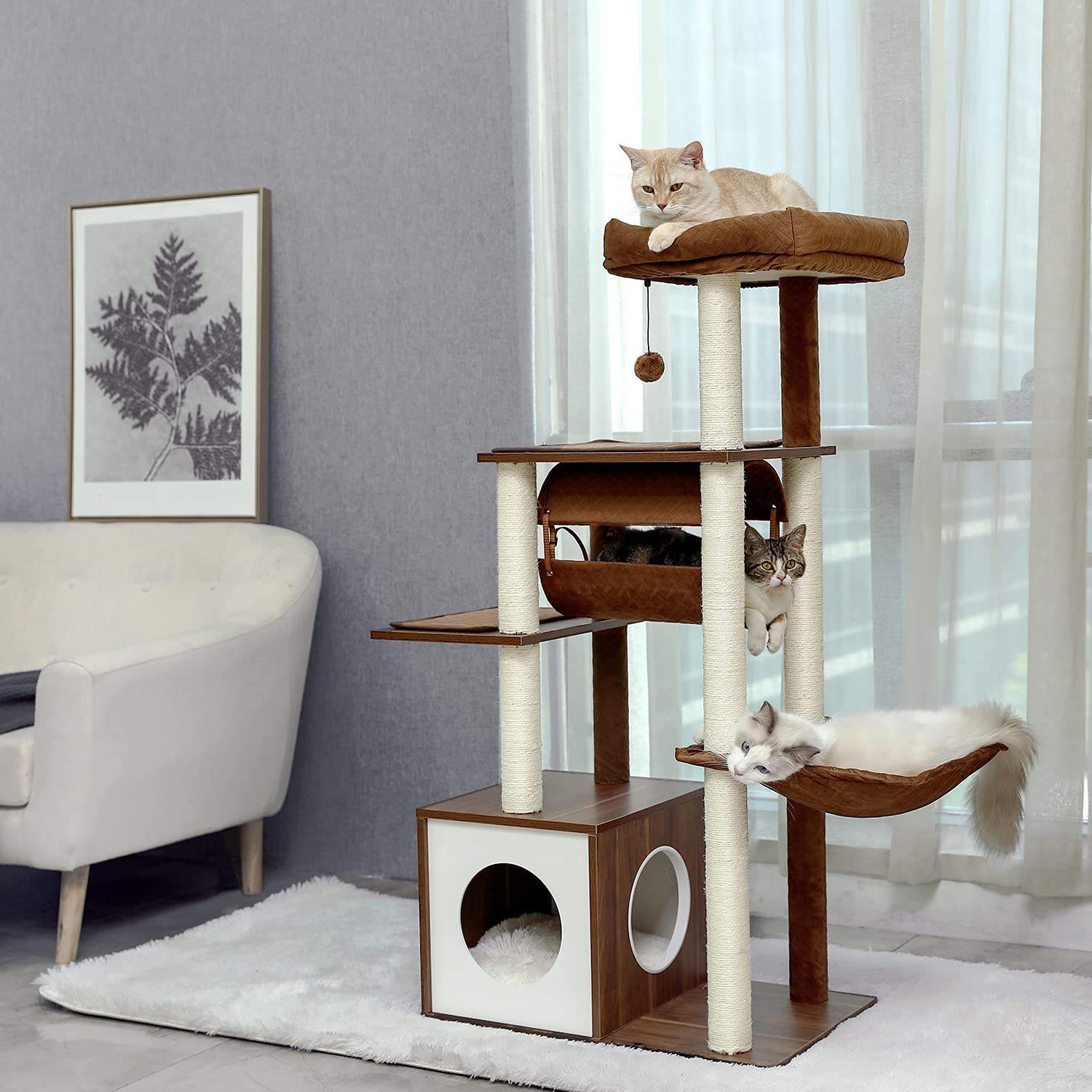 130.5cm Cat Scratching Tower Condo