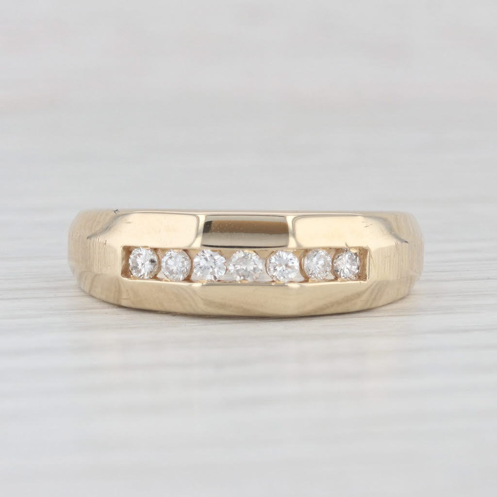 0.24ctw Diamond Wedding Band 14k Yellow Gold Size 9.75 Men's Ring
