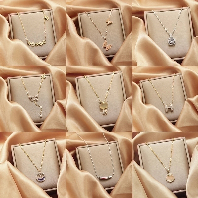 Titanium Steel Vintage Style Tassel Plating Doll Constellation Crown Pendant Necklace