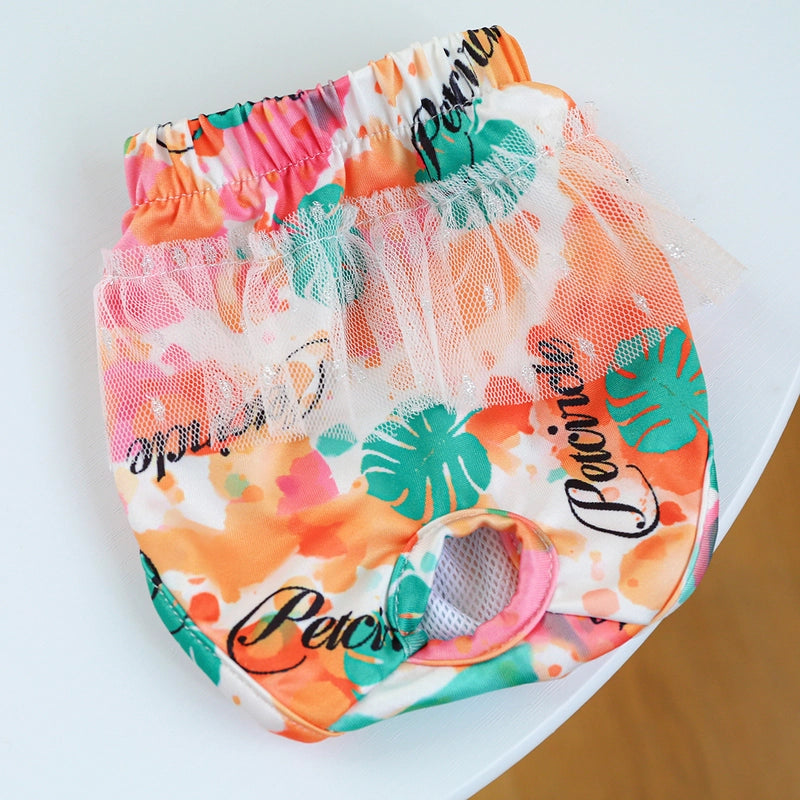Pet Dog Menstrual Teddy Anti-harassment Physiological Pants Pet Supplies Menstrual Pants Plaid Physiological Pants