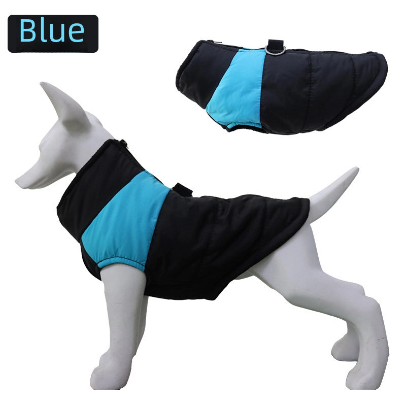 Thickened Autumn/winter Dog Clothes Pet Skiing Jacket Windproof Winter Cotton Vest Seasonal Assault Clothing