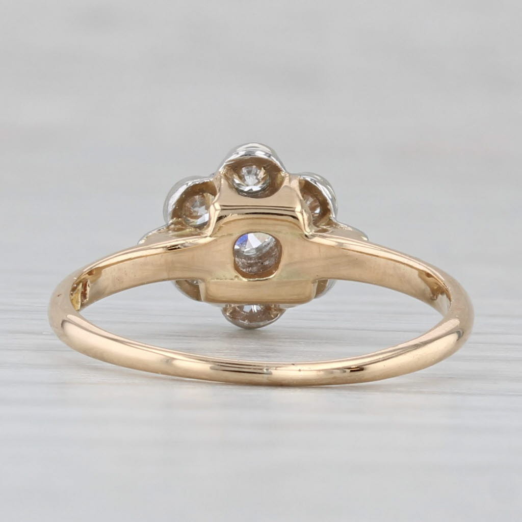 0.32ctw Diamond Flower Cluster Engagement Ring 14k Gold Size 6.25
