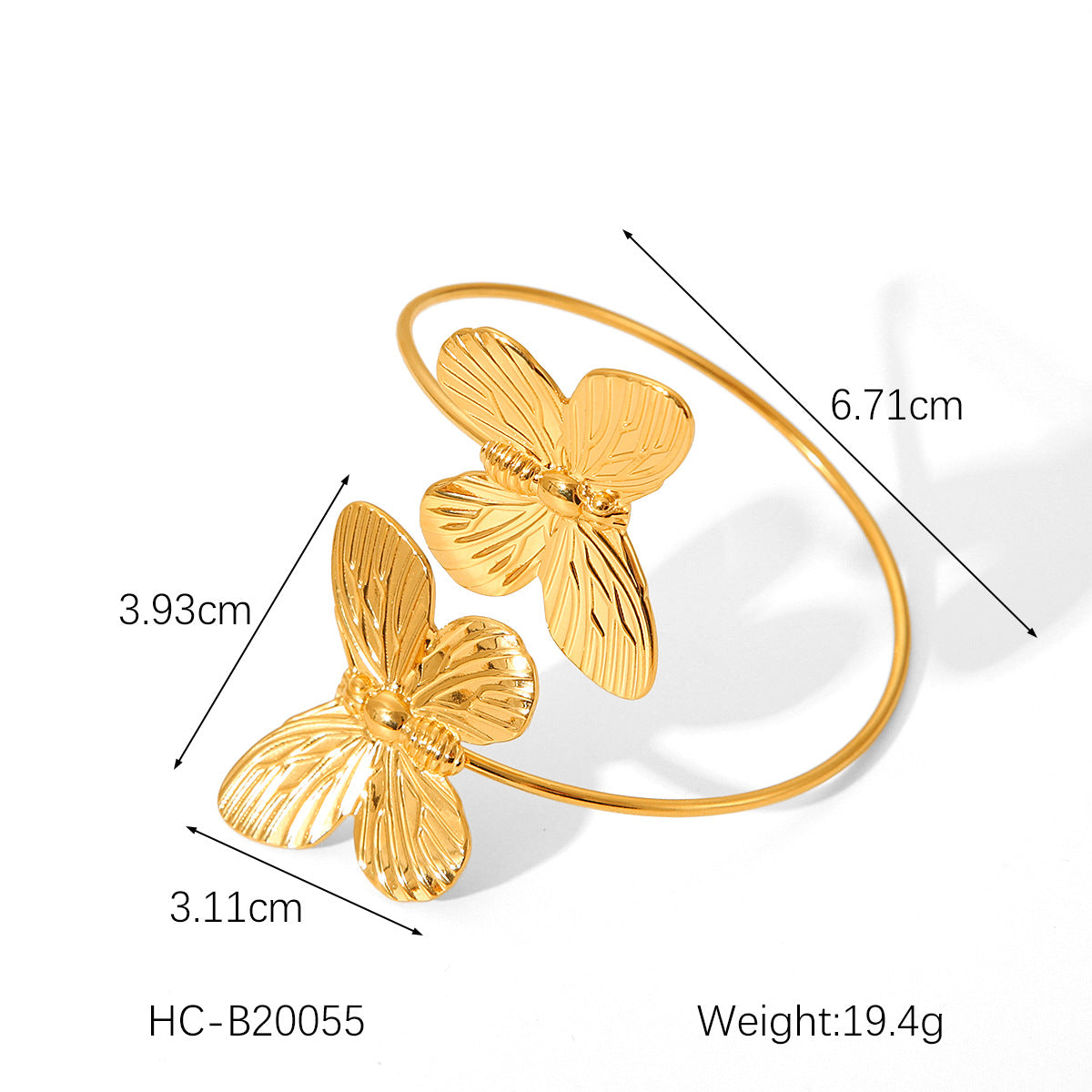 Ins Style Stainless Steel Bracelet 18K Gold-Plated Open Bracelet Titanium Steel Bracelet Female Jewelry