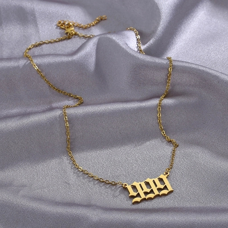 Minimalist Letter Stainless Steel Plating 18k Gold Plated Pendant Necklace