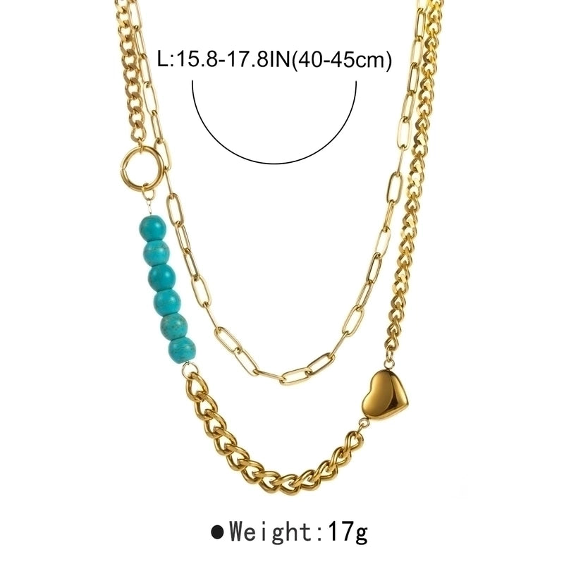 Modern Style Minimalist Solid Color 304 Stainless Steel Rhinestones Inlay Layered Necklaces