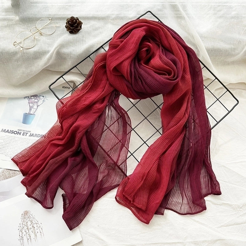 Women's Ethnic Style Solid Color Linen Silk Scarf