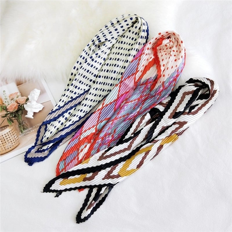 Unisex Sweet Spot Stripe Polyester Silk Scarf