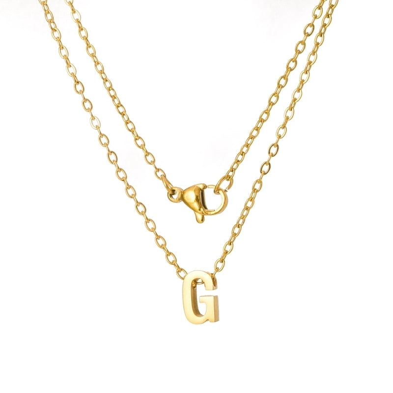 Titanium Steel Minimalist Plating Letter None Necklace