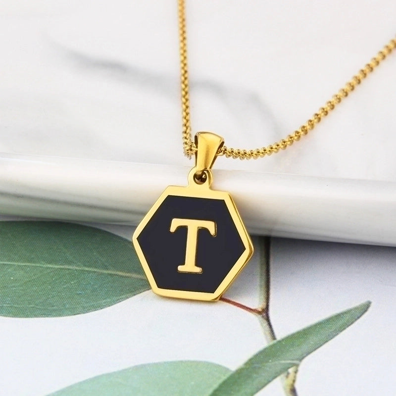 Titanium Steel Minimalist Plating Letter Necklace