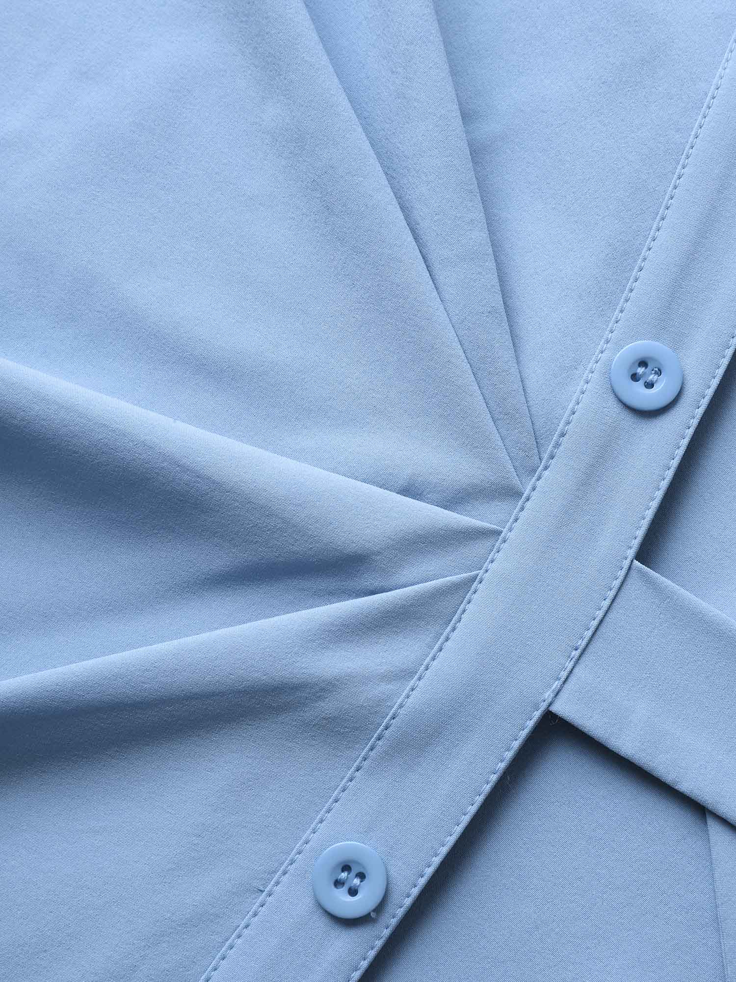 Woven Knotted Solid Shirt Dress