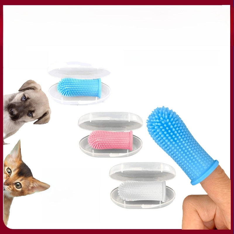 Explosions Dog Toothbrush Pet Finger Set Teeth Cleaning Care Toothbrush Dog Silicone Finger Brushing