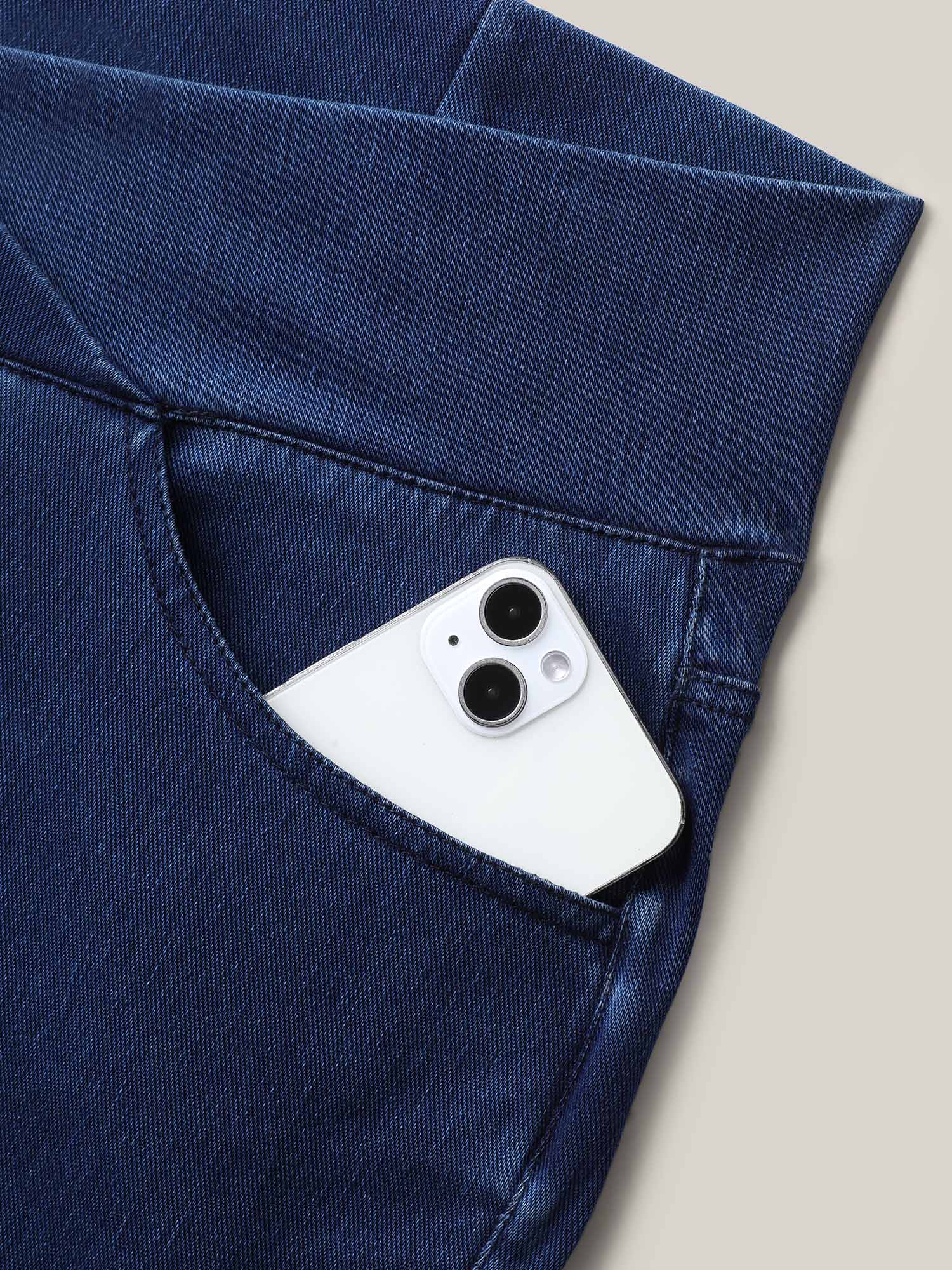 Overlap Hem Yoga Stretch Skinny Knit Jeans