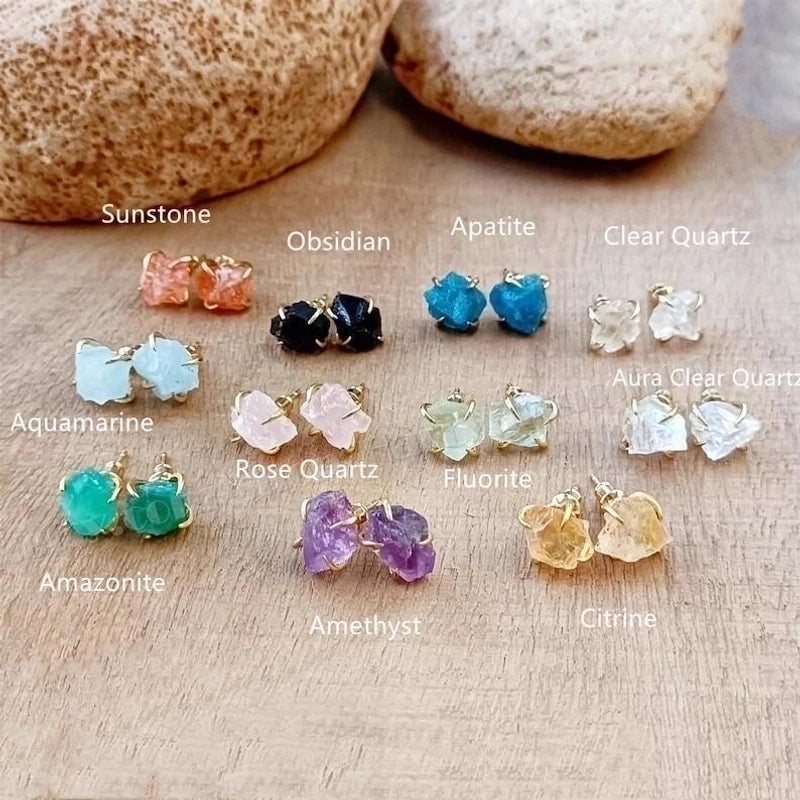 2 Pieces Minimalist Geometric Plating Crystal Ear Studs