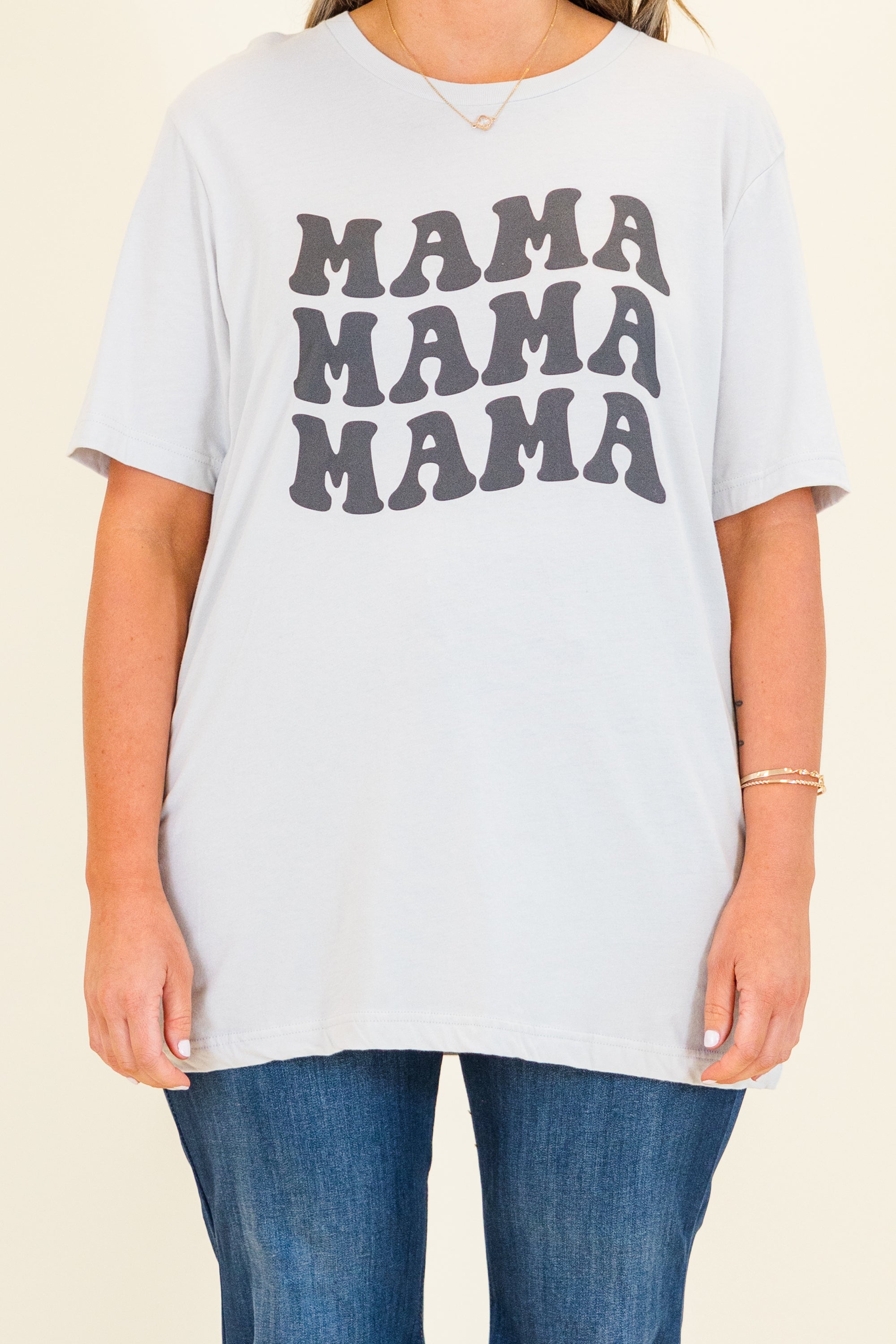 Mama Mama Mama Tee. Silver