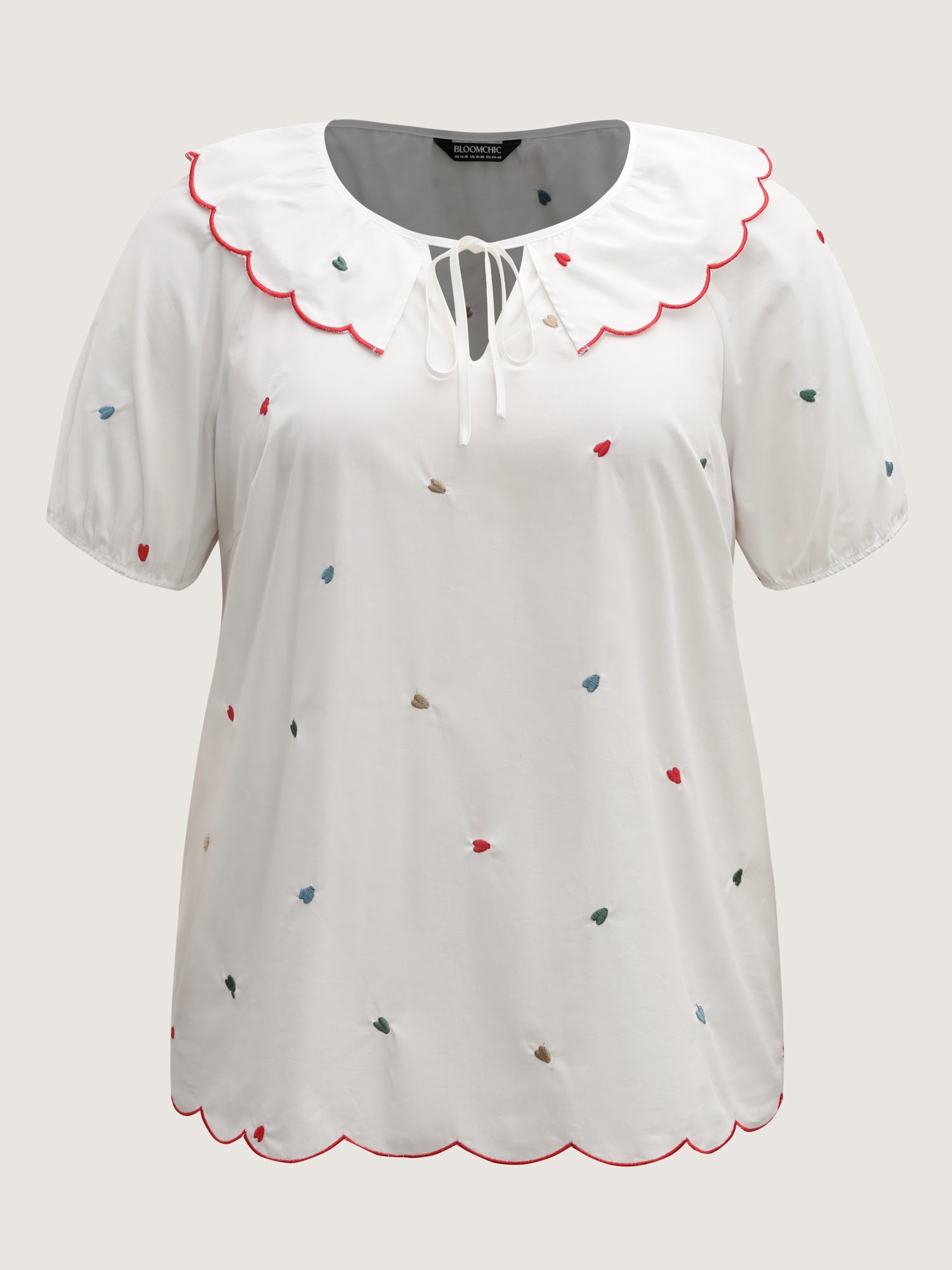 Sweetheart Embroidery Doll Collar Blouse