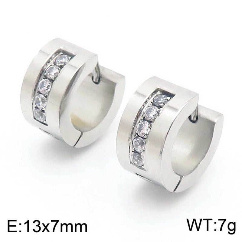 1 Pair Luxurious Solid Color Plating Inlay Stainless Steel Zircon 18K Gold Plated Earrings
