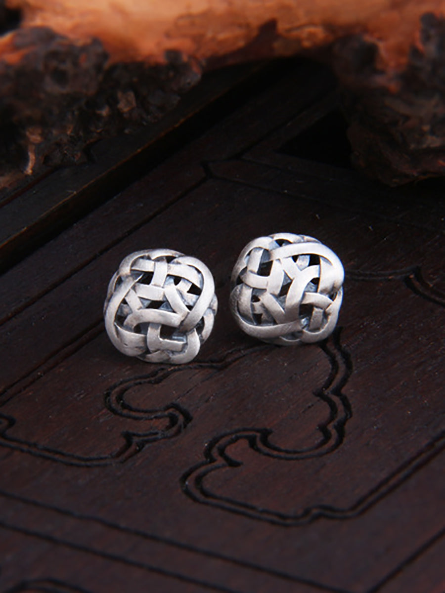 Women Vintage Geometric S925Silver Ear Studs
