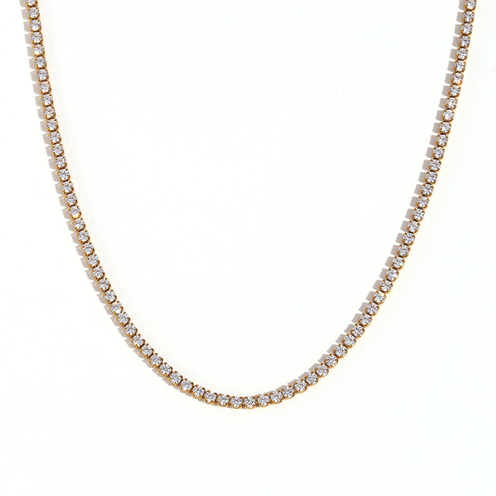 Fashion Stripe Geometric Stainless Steel 18K Gold Plated Necklaces