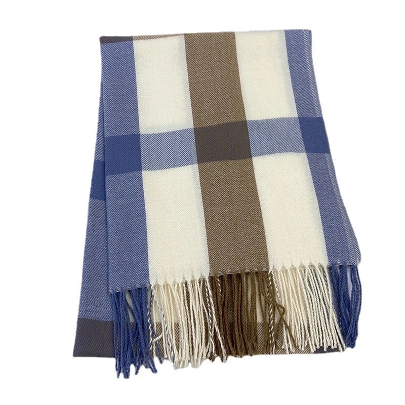 Women's Preppy Style Lattice Polyester Scarf