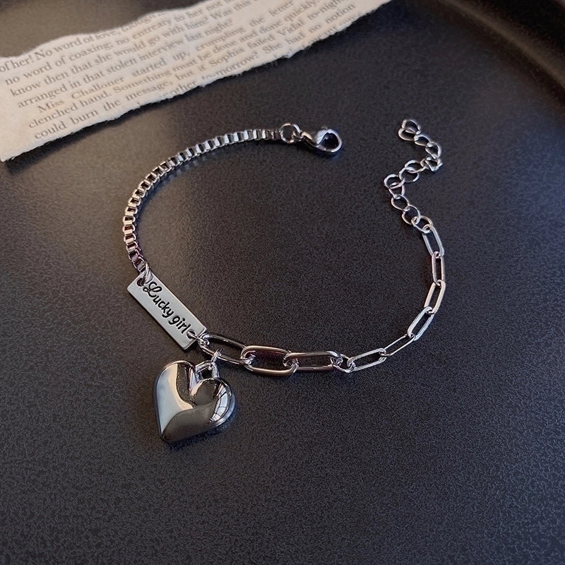 Fashion Hexagram Heart Shape Titanium Steel Copper Bracelets Plating Inlay Pearl Zircon Copper Bracelets
