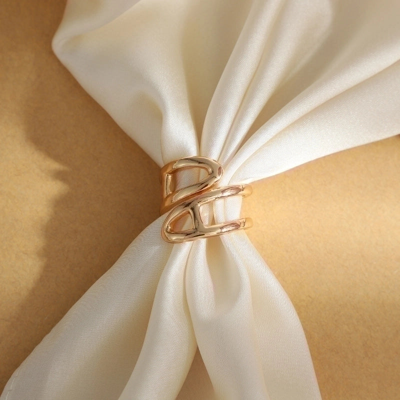 Women's Commute  Solid Color Alloy Hollow Out Scarf Ring