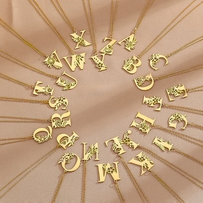 Basic Classic Style Letter Stainless Steel Plating Pendant Necklace