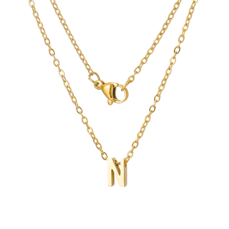 Titanium Steel Minimalist Plating Letter None Necklace